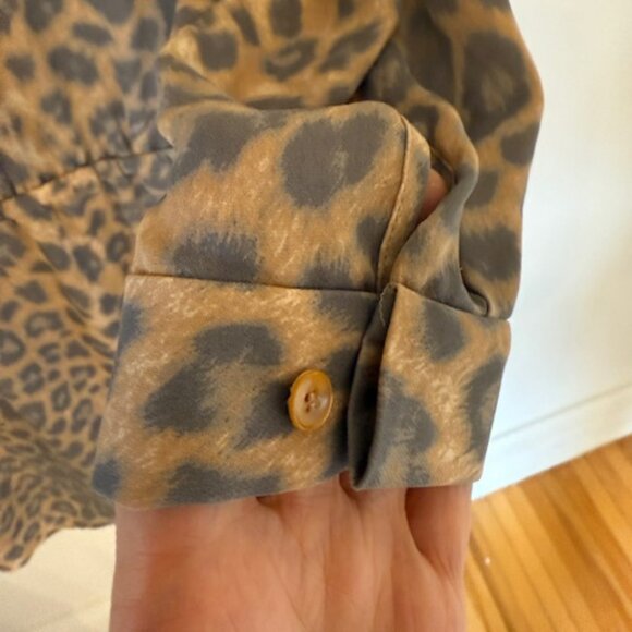 Aritzia Babaton Silk Leopard Print Shirt Dress, Size Small - Picture 4 of 11